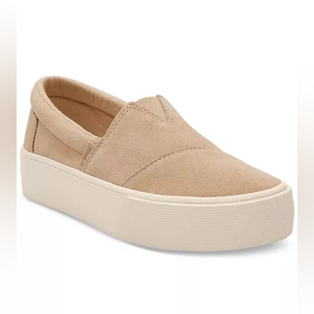 TOMS Alpargata Fenix Platform Sneaker In Oatmeal Suede Size 8.5